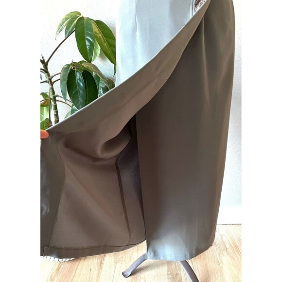 vtg 90s y2k New frontier southwest maxi skirt green boho retro faux wrap small - Picture 8 of 8